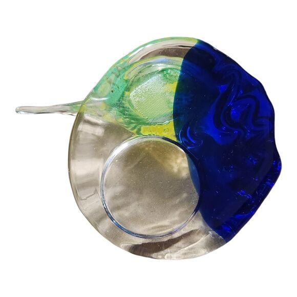 PartyLite Art Glass Angelfish Tropical Tea Light Candle Holder Paperweight Fish - Picture 5 of 6